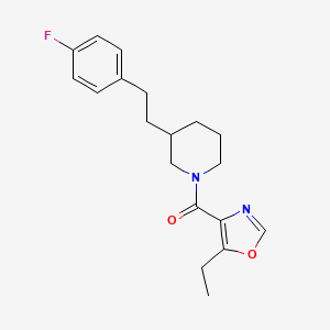 molecular formula C19H23FN2O2 B5433171 1-[(5-ethyl-1,3-oxazol-4-yl)carbonyl]-3-[2-(4-fluorophenyl)ethyl]piperidine 