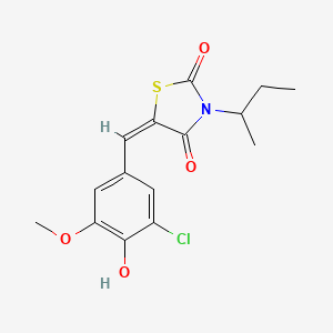 molecular formula C15H16ClNO4S B5433176 (5E)-3-(butan-2-yl)-5-(3-chloro-4-hydroxy-5-methoxybenzylidene)-1,3-thiazolidine-2,4-dione 