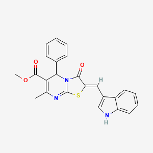 methyl 2-(1H-indol-3-ylmethylene)-7-methyl-3-oxo-5-phenyl-2,3-dihydro-5H-[1,3]thiazolo[3,2-a]pyrimidine-6-carboxylate