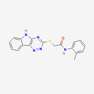 molecular formula C18H15N5OS B5433194 N-(2-methylphenyl)-2-(5H-[1,2,4]triazino[5,6-b]indol-3-ylthio)acetamide 