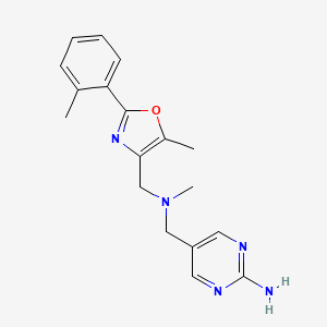 5-[(methyl{[5-methyl-2-(2-methylphenyl)-1,3-oxazol-4-yl]methyl}amino)methyl]pyrimidin-2-amine