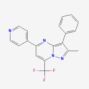 2-methyl-3-phenyl-5-(4-pyridinyl)-7-(trifluoromethyl)pyrazolo[1,5-a]pyrimidine