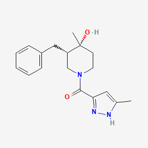 molecular formula C18H23N3O2 B5433226 [(3S,4R)-3-benzyl-4-hydroxy-4-methylpiperidin-1-yl]-(5-methyl-1H-pyrazol-3-yl)methanone 