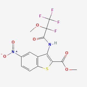 molecular formula C14H10F4N2O6S B5433252 METHYL 5-NITRO-3-(2,3,3,3-TETRAFLUORO-2-METHOXYPROPANAMIDO)-1-BENZOTHIOPHENE-2-CARBOXYLATE 