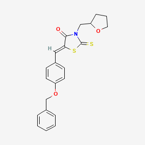 molecular formula C22H21NO3S2 B5433264 5-[4-(benzyloxy)benzylidene]-3-(tetrahydro-2-furanylmethyl)-2-thioxo-1,3-thiazolidin-4-one 