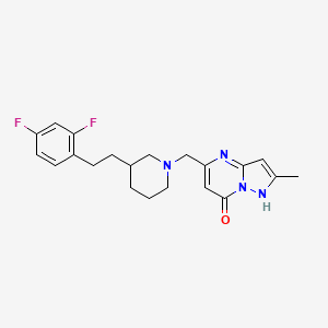 molecular formula C21H24F2N4O B5433270 5-({3-[2-(2,4-difluorophenyl)ethyl]-1-piperidinyl}methyl)-2-methylpyrazolo[1,5-a]pyrimidin-7(4H)-one 