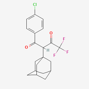 molecular formula C20H20ClF3O2 B5433273 2-(1-金刚烷基)-1-(4-氯苯基)-4,4,4-三氟丁烷-1,3-二酮 