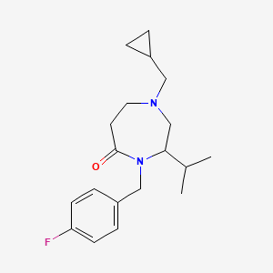 molecular formula C19H27FN2O B5433275 1-(cyclopropylmethyl)-4-(4-fluorobenzyl)-3-isopropyl-1,4-diazepan-5-one 