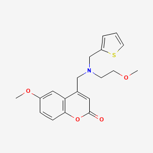 molecular formula C19H21NO4S B5433314 6-methoxy-4-{[(2-methoxyethyl)(2-thienylmethyl)amino]methyl}-2H-chromen-2-one 