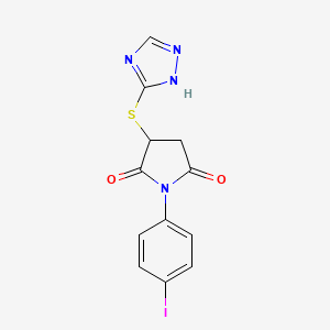 molecular formula C12H9IN4O2S B5433316 1-(4-iodophenyl)-3-(4H-1,2,4-triazol-3-ylthio)-2,5-pyrrolidinedione 