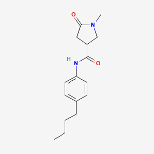 molecular formula C16H22N2O2 B5433340 N-(4-butylphenyl)-1-methyl-5-oxopyrrolidine-3-carboxamide 