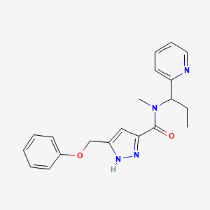 molecular formula C20H22N4O2 B5433342 N-methyl-5-(phenoxymethyl)-N-(1-pyridin-2-ylpropyl)-1H-pyrazole-3-carboxamide 