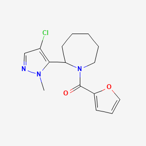 molecular formula C15H18ClN3O2 B5433345 2-(4-chloro-1-methyl-1H-pyrazol-5-yl)-1-(2-furoyl)azepane 