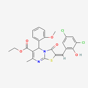 molecular formula C24H20Cl2N2O5S B5433374 ethyl (2E)-2-[(3,5-dichloro-2-hydroxyphenyl)methylidene]-5-(2-methoxyphenyl)-7-methyl-3-oxo-5H-[1,3]thiazolo[3,2-a]pyrimidine-6-carboxylate 