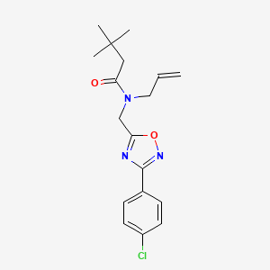 molecular formula C18H22ClN3O2 B5433380 N-allyl-N-{[3-(4-chlorophenyl)-1,2,4-oxadiazol-5-yl]methyl}-3,3-dimethylbutanamide 