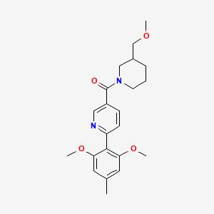 molecular formula C22H28N2O4 B5433382 2-(2,6-dimethoxy-4-methylphenyl)-5-{[3-(methoxymethyl)piperidin-1-yl]carbonyl}pyridine 