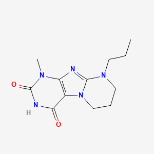 molecular formula C12H17N5O2 B5433390 1-methyl-9-propyl-6,7,8,9-tetrahydropyrimido[2,1-f]purine-2,4(1H,3H)-dione 