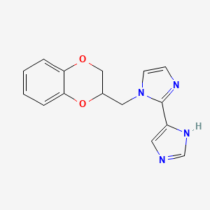 molecular formula C15H14N4O2 B5433397 1-(2,3-dihydro-1,4-benzodioxin-2-ylmethyl)-1H,1'H-2,4'-biimidazole 