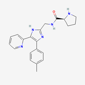 molecular formula C21H23N5O B5433407 N-{[4-(4-methylphenyl)-5-(2-pyridinyl)-1H-imidazol-2-yl]methyl}-L-prolinamide hydrochloride 