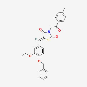 molecular formula C28H25NO5S B5433436 5-[4-(benzyloxy)-3-ethoxybenzylidene]-3-[2-(4-methylphenyl)-2-oxoethyl]-1,3-thiazolidine-2,4-dione 