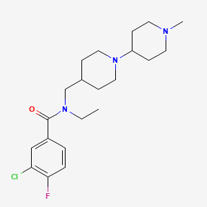 3-chloro-N-ethyl-4-fluoro-N-[[1-(1-methylpiperidin-4-yl)piperidin-4-yl]methyl]benzamide