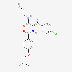 molecular formula C22H25ClN2O4 B5433444 N-[(Z)-1-(4-chlorophenyl)-3-(2-hydroxyethylamino)-3-oxoprop-1-en-2-yl]-4-(2-methylpropoxy)benzamide 