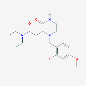 molecular formula C18H26FN3O3 B5433453 N,N-diethyl-2-[1-(2-fluoro-4-methoxybenzyl)-3-oxo-2-piperazinyl]acetamide 