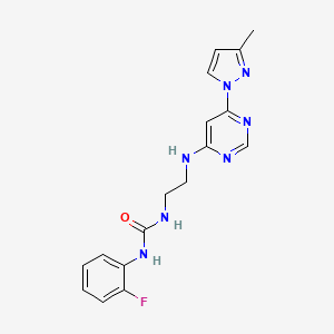 N-(2-fluorophenyl)-N'-(2-{[6-(3-methyl-1H-pyrazol-1-yl)-4-pyrimidinyl]amino}ethyl)urea