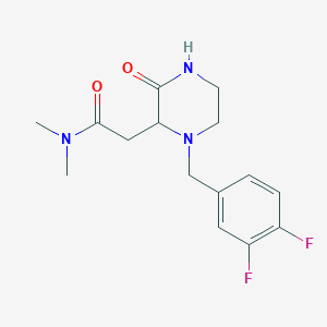 molecular formula C15H19F2N3O2 B5433470 2-[1-(3,4-difluorobenzyl)-3-oxo-2-piperazinyl]-N,N-dimethylacetamide 