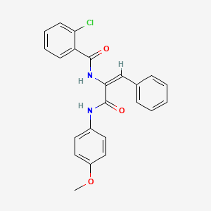 molecular formula C23H19ClN2O3 B5433483 2-chloro-N-[(E)-3-(4-methoxyanilino)-3-oxo-1-phenylprop-1-en-2-yl]benzamide 