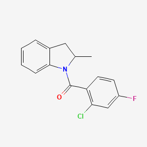 (2-chloro-4-fluorophenyl)(2-methyl-2,3-dihydro-1H-indol-1-yl)methanone