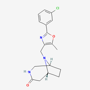 molecular formula C18H20ClN3O2 B5433530 (1S,6R)-9-[[2-(3-chlorophenyl)-5-methyl-1,3-oxazol-4-yl]methyl]-3,9-diazabicyclo[4.2.1]nonan-4-one 