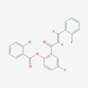 molecular formula C22H13BrF2O3 B5433590 4-fluoro-2-[3-(2-fluorophenyl)acryloyl]phenyl 2-bromobenzoate 