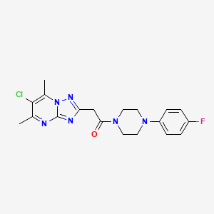 molecular formula C19H20ClFN6O B5433595 6-chloro-2-{2-[4-(4-fluorophenyl)-1-piperazinyl]-2-oxoethyl}-5,7-dimethyl[1,2,4]triazolo[1,5-a]pyrimidine 