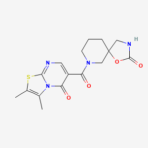 7-[(2,3-dimethyl-5-oxo-5H-[1,3]thiazolo[3,2-a]pyrimidin-6-yl)carbonyl]-1-oxa-3,7-diazaspiro[4.5]decan-2-one