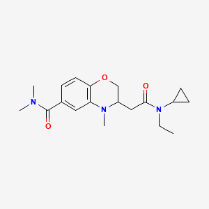 molecular formula C19H27N3O3 B5433619 3-{2-[cyclopropyl(ethyl)amino]-2-oxoethyl}-N,N,4-trimethyl-3,4-dihydro-2H-1,4-benzoxazine-6-carboxamide 