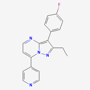 4-[2-ETHYL-3-(4-FLUOROPHENYL)PYRAZOLO[1,5-A]PYRIMIDIN-7-YL]PYRIDINE