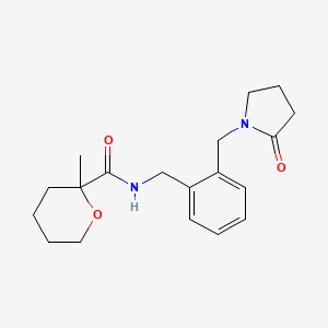 molecular formula C19H26N2O3 B5433653 2-methyl-N-{2-[(2-oxopyrrolidin-1-yl)methyl]benzyl}tetrahydro-2H-pyran-2-carboxamide 