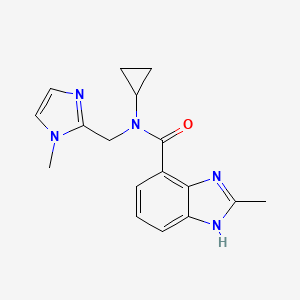 molecular formula C17H19N5O B5433659 N-cyclopropyl-2-methyl-N-[(1-methyl-1H-imidazol-2-yl)methyl]-1H-benzimidazole-4-carboxamide 