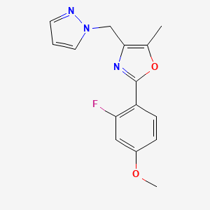 2-(2-fluoro-4-methoxyphenyl)-5-methyl-4-(1H-pyrazol-1-ylmethyl)-1,3-oxazole