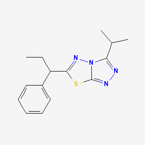 molecular formula C15H18N4S B5433682 3-isopropyl-6-(1-phenylpropyl)[1,2,4]triazolo[3,4-b][1,3,4]thiadiazole 