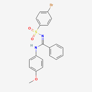 molecular formula C20H17BrN2O3S B5433688 N'-[(4-bromophenyl)sulfonyl]-N-(4-methoxyphenyl)benzenecarboximidamide 