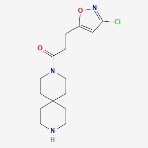 molecular formula C15H22ClN3O2 B5433732 3-[3-(3-chloro-5-isoxazolyl)propanoyl]-3,9-diazaspiro[5.5]undecane hydrochloride 