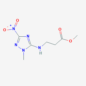 molecular formula C7H11N5O4 B5433773 methyl N-(1-methyl-3-nitro-1H-1,2,4-triazol-5-yl)-beta-alaninate 