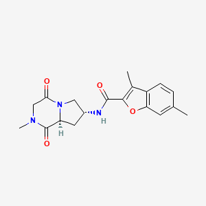 molecular formula C19H21N3O4 B5433780 3,6-dimethyl-N-[(7R,8aS)-2-methyl-1,4-dioxooctahydropyrrolo[1,2-a]pyrazin-7-yl]-1-benzofuran-2-carboxamide 