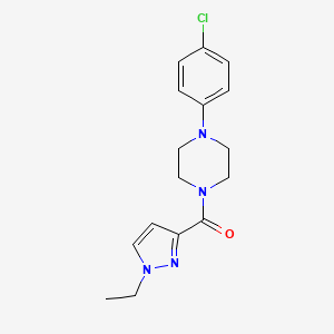 1-(4-chlorophenyl)-4-[(1-ethyl-1H-pyrazol-3-yl)carbonyl]piperazine