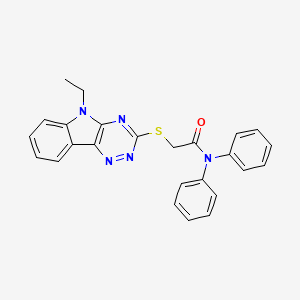 molecular formula C25H21N5OS B5433801 2-[(5-ETHYL-5H-[1,2,4]TRIAZINO[5,6-B]INDOL-3-YL)SULFANYL]-N~1~,N~1~-DIPHENYLACETAMIDE 