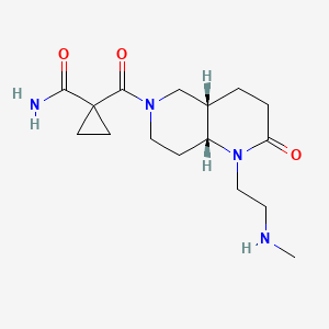 molecular formula C16H26N4O3 B5433851 1-{[rel-(4aS,8aR)-1-[2-(methylamino)ethyl]-2-oxooctahydro-1,6-naphthyridin-6(2H)-yl]carbonyl}cyclopropanecarboxamide hydrochloride 