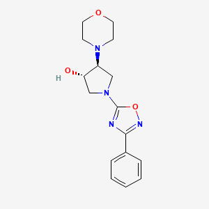 molecular formula C16H20N4O3 B5433856 (3S*,4S*)-4-(4-morpholinyl)-1-(3-phenyl-1,2,4-oxadiazol-5-yl)-3-pyrrolidinol 