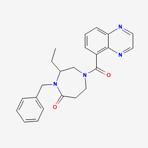 molecular formula C23H24N4O2 B5433873 4-benzyl-3-ethyl-1-(quinoxalin-5-ylcarbonyl)-1,4-diazepan-5-one 